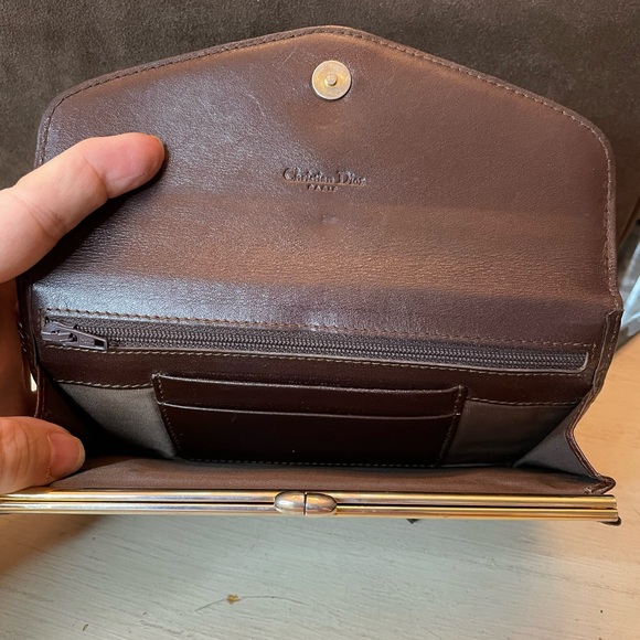 Dior Brown Leather and PVC Trotter Style Wallet/Clutch - Picture 8 of 12